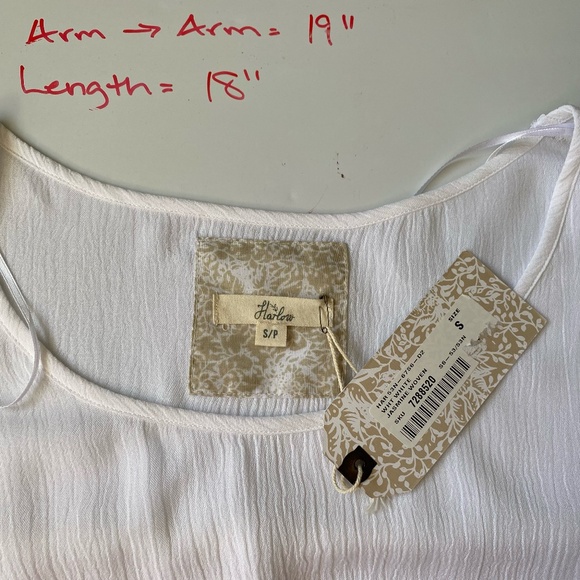 Harlow White Jasmine Woven Lightweight Oversized Short Sleeve Top- Sz-S - Picture 15 of 15